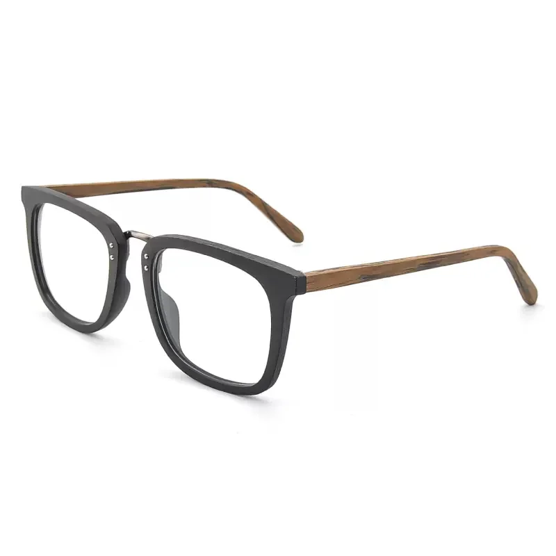 CHFEKUMEET Square Comfortable Eyeglasses Wood Fashion Male Retro Optical Prescription Glasses Frame Men Reading Myopia Frames