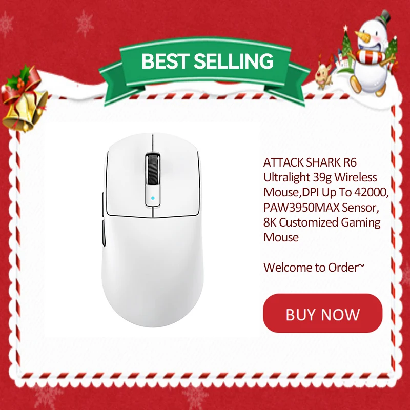 attack-shark-r6-souris-sans-fil-ultralegere-39g-8k-dpi-jusqu'a-42000-capteur-paw3950max-souris-de-jeu-personnalisee