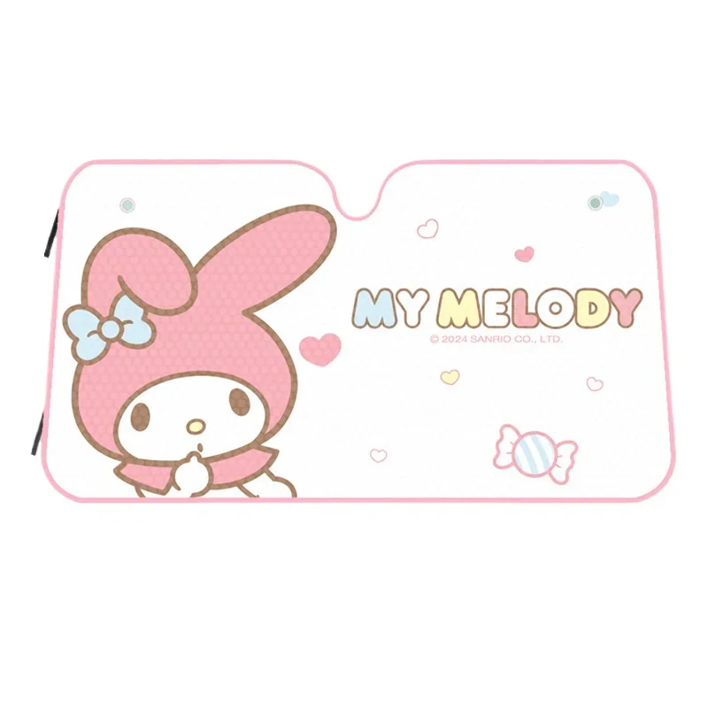 MINISO Sanrio HelloKitty Cartoon Car Sun Visor Front Shield Summer Sun Protection Heat Insulation Cover Melody Car Sun Visor