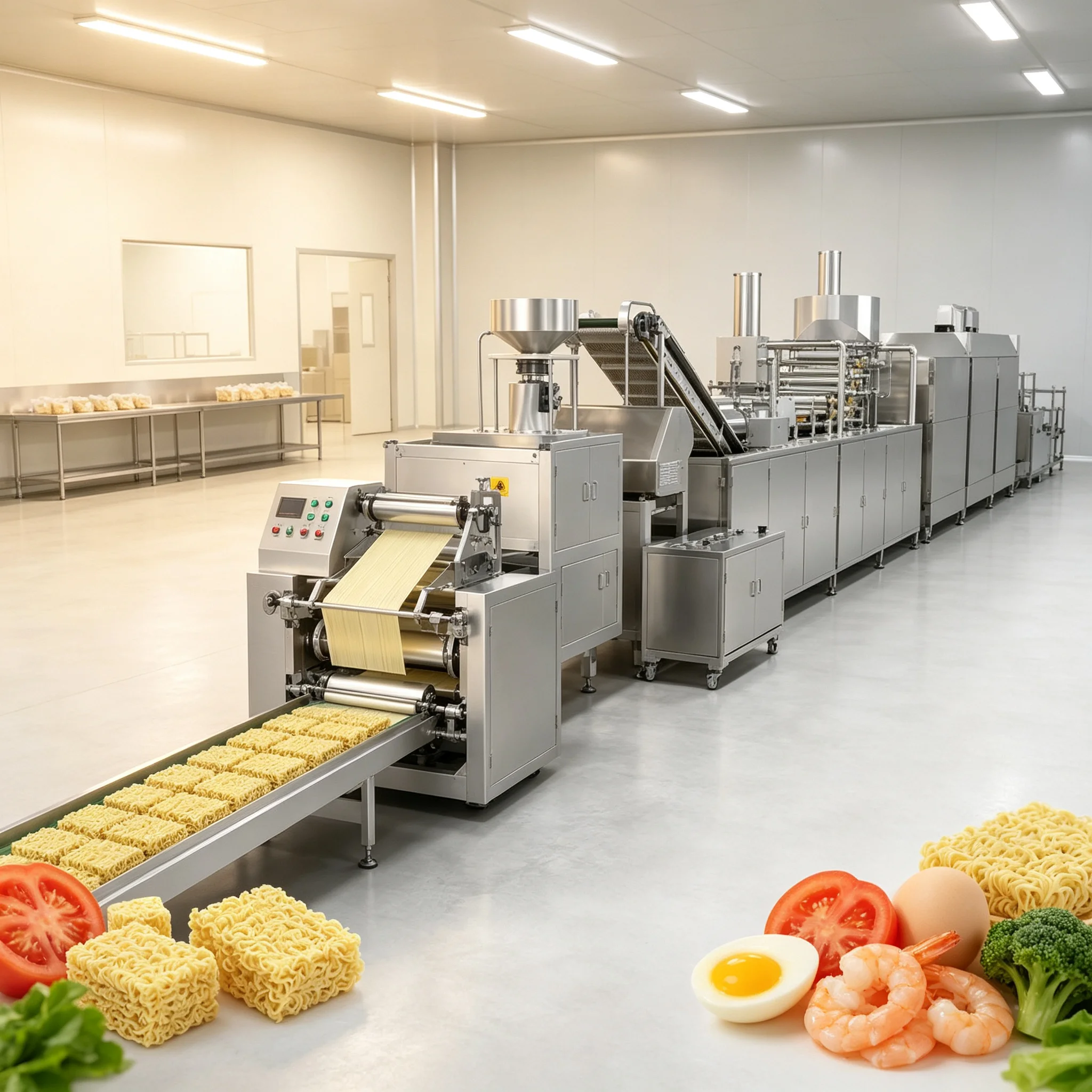 Large Scale Fried Instant Noodle Production Line Continuous Instant Noodle Processing Production Line