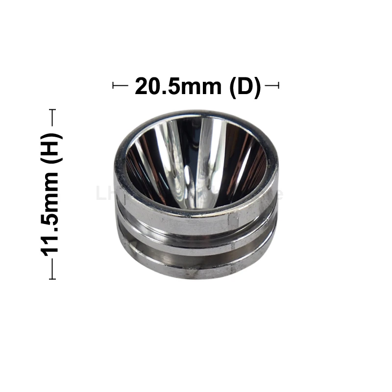 S2+ S3 Flashlight Aluminum Reflector 20.5mm (D) x 11.5mm (H) Lamp Cup