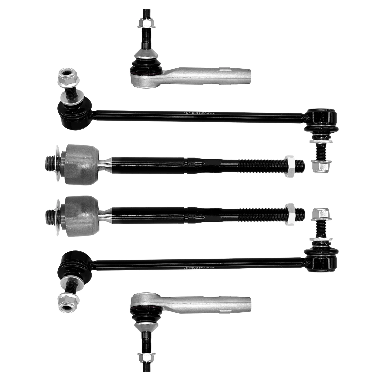 

AzbuStag Inner Outer Tie Rod End Front 6Pcs Kit Sway Bar Link Fits For Tesla Model 3 2017-2021 Model Y 2020-2021