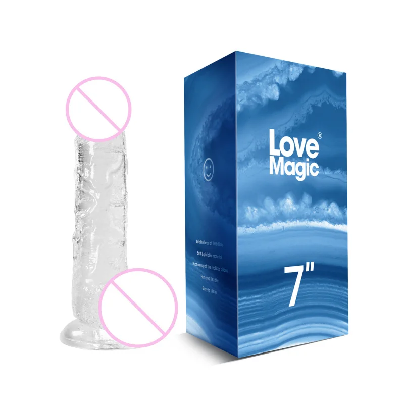 Simulação transparente pênis vibrador produtos adultos dispositivos femininos estilo popular