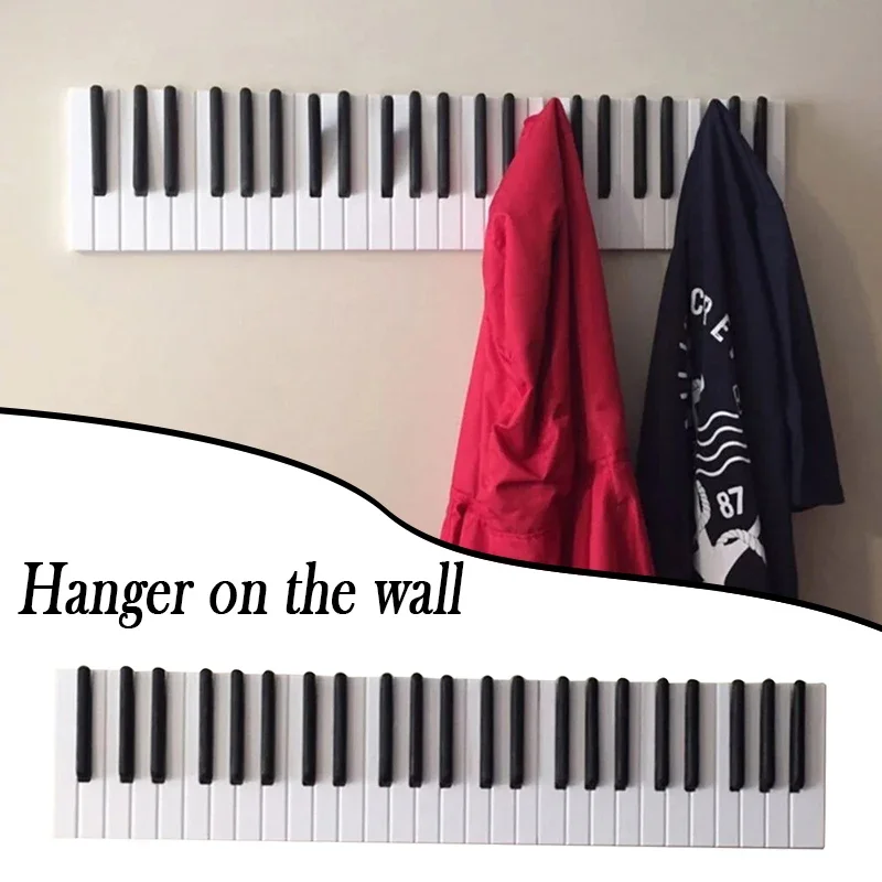 Coat Racks Piano Keys Wall Mounted Coat Hook Hanger Wall Decoration For Home Kitchen Cute Room Wall Decor Perchero Pared