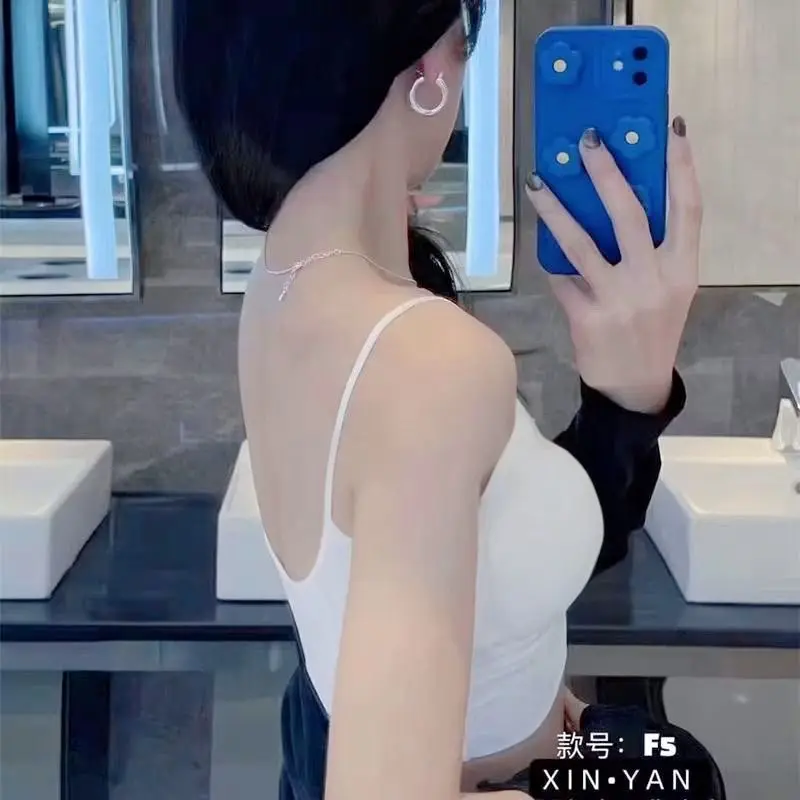 8CM small chest thickening pull up to show large chest waist thin underwear women thin shoulder strap
