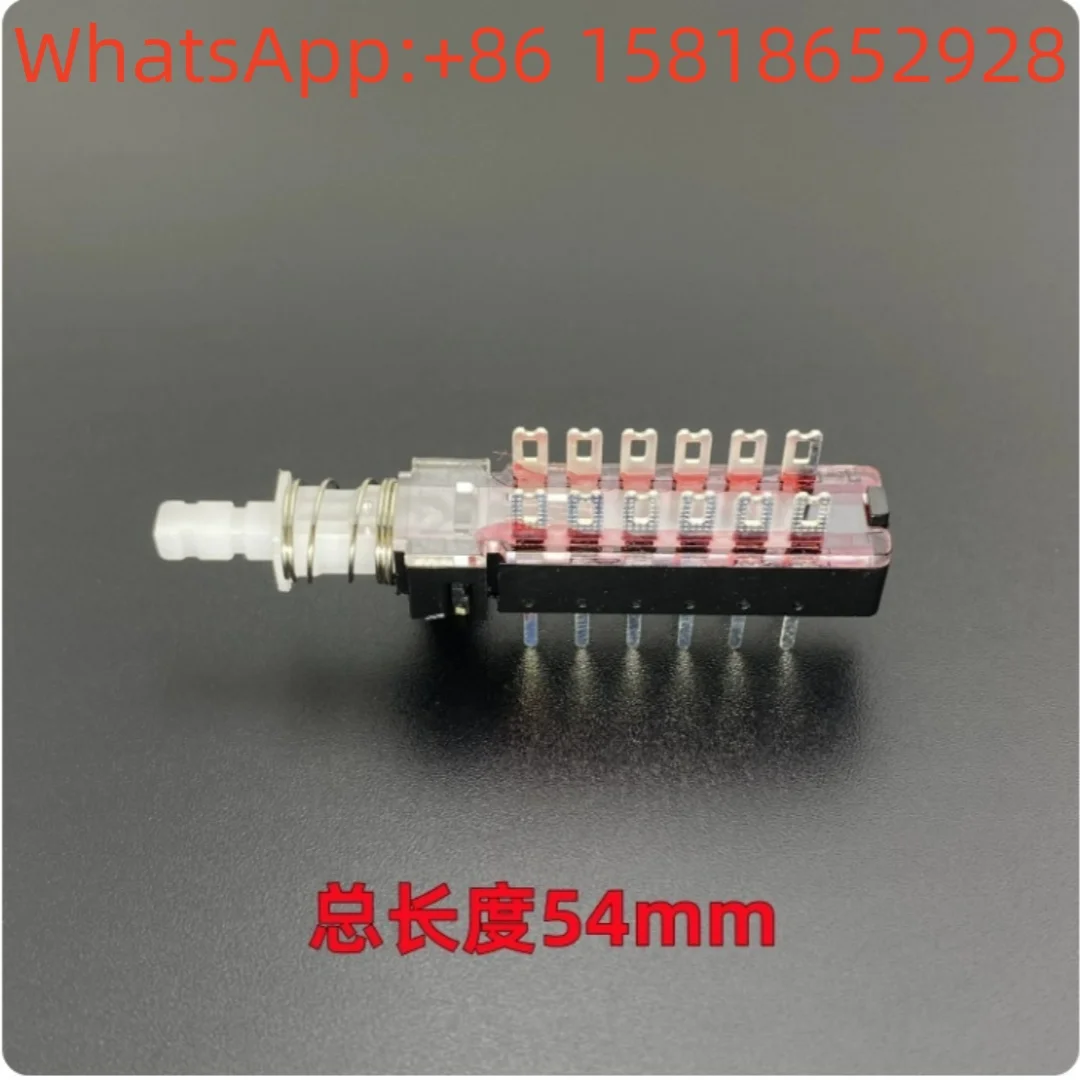 5-50pcs Self-Reset No-Lock Straight Key Power Switch Double Row 12-Pin Reset Button Keyboard Audio Amplifier Mixer Button