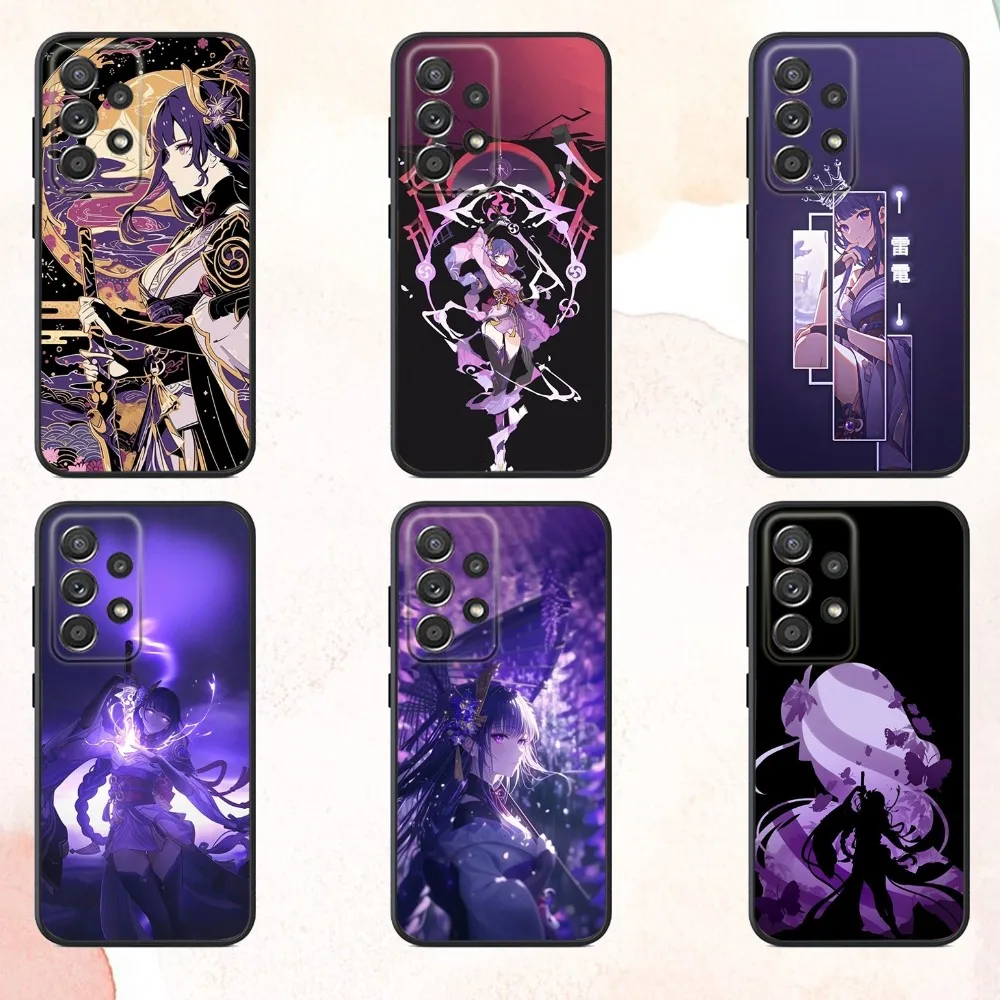 

G-Genshin R-Raiden Shogun Phone Case For Samsung S25,S24,S21,S22,S23,S30,Ultra,S20,Plus,Fe,Lite,Note,10,9,5G Black Cover