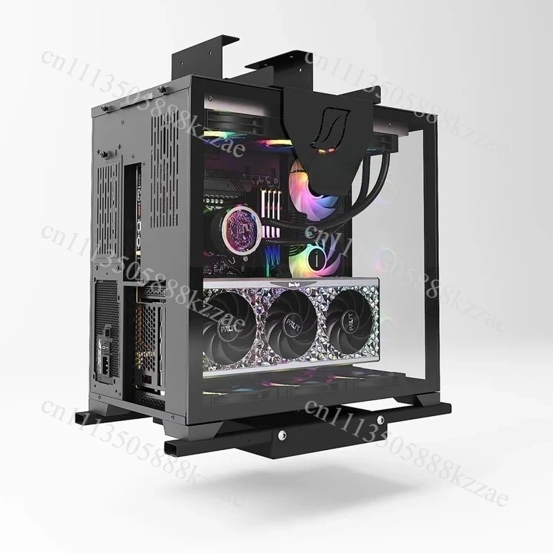Under Desk PC Mount Floating CPU Holder Universal Computer Case Suspension Bracket Space Saving Gaming Workstation Organizer