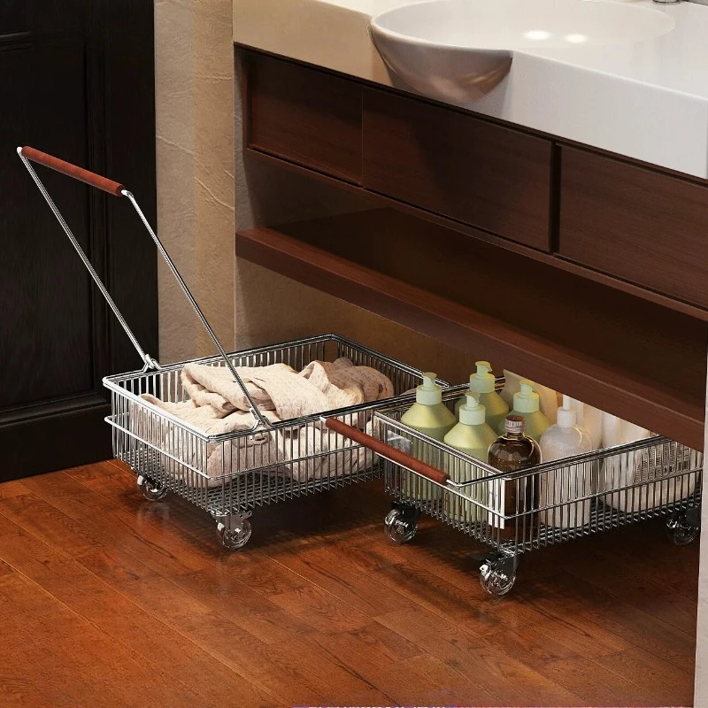 Small Wire Laundry Baskets Cart Shelves Dirty Clothes Room-specific Laundry Hamper Bedroom Mesh Lavanderia Bathroom Accessories