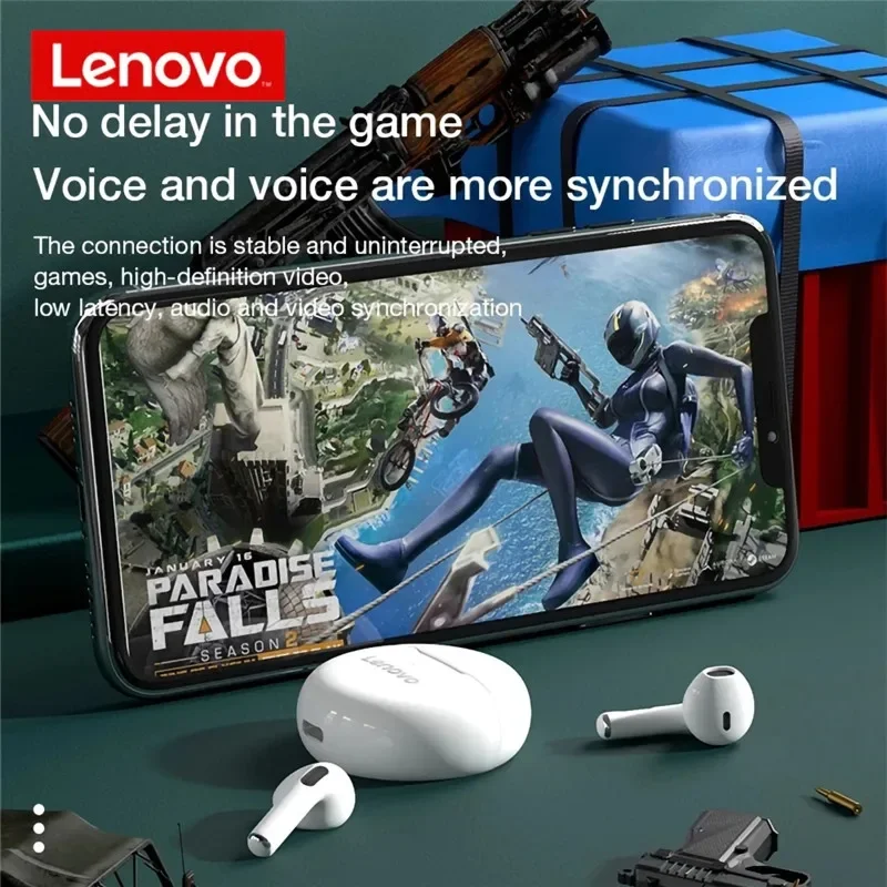 Lenovo-Écouteurs Sans Fil Bluetooth 5.0 TWS Air Pro 6, Oreillettes à Commande Tactile, Hifi, pour le dehors, avec Réduction du Bruit, d'Origine