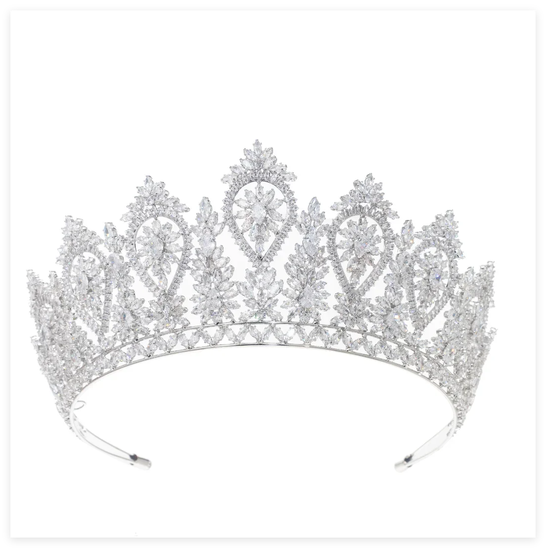 Luxury Queen Crowns For Wedding Headdress Cubic Zirconia Princess Bridal Tiaras Crowns For Pageant Bride Hair Jewelry Headpieces