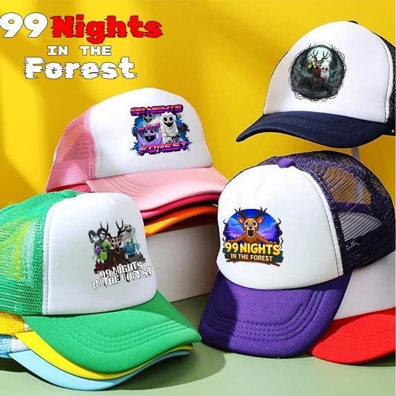 

Бейсбольная кепка 99 ночей в лесу с мультяшным рисунком игры, шляпа с принтом, унисекс, кепки для мальчиков и девочек, модные шапки, подарки на день рождения