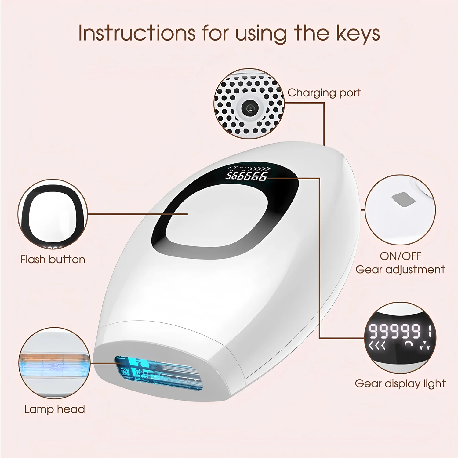 Painless Electric Laser Depilator With EU Plug IPL Pulses Hair Removal Hand-held Professional Depilator Painless Razor Tool