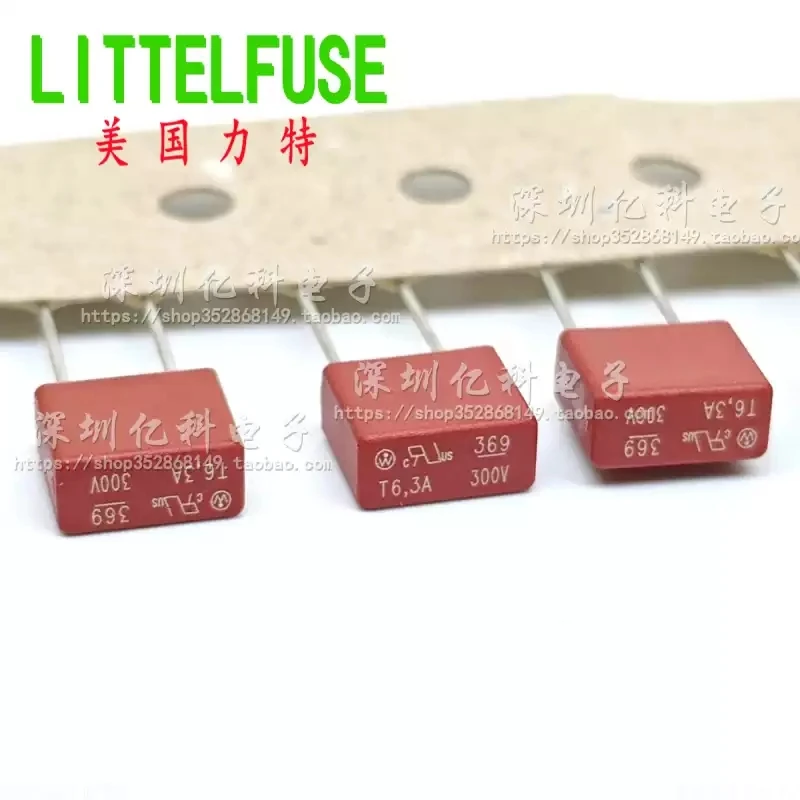10pcs T6.3A 300V imported American Lite 369 square fuse tube 36916300000 slow melting TE-5