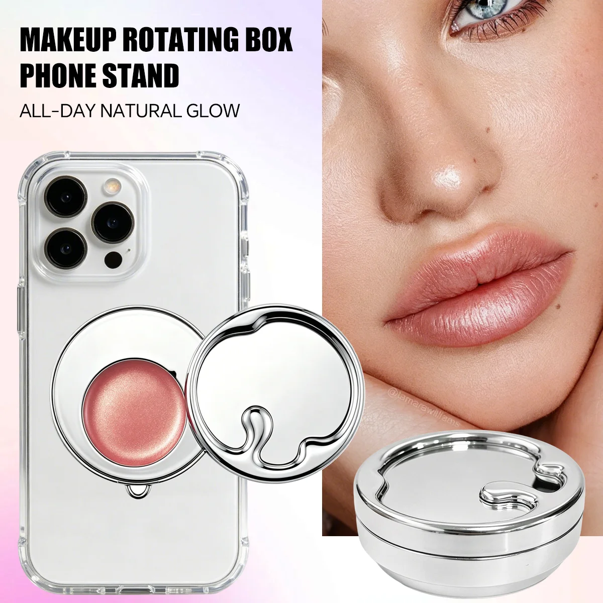 CHOOSE RASME Multi-Function Mobile Phone Holder Makeup Cream With Mirror Portable Blusher Highlight Multi-Purpose Cream