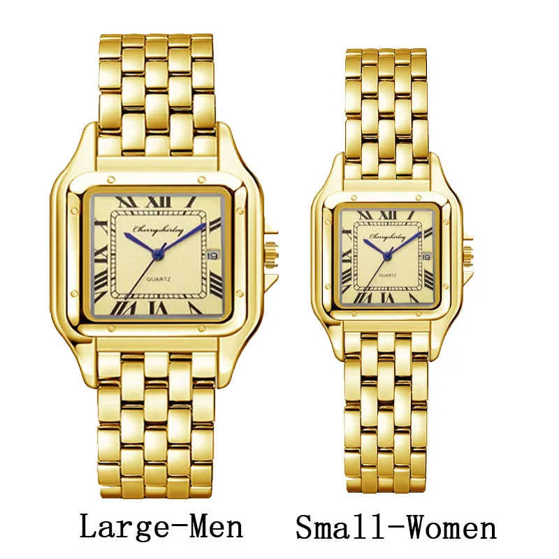 New Fashion Men Watch Square Simple Design Couple Quartz Watch Fashion Stainless Steel Women's Watch