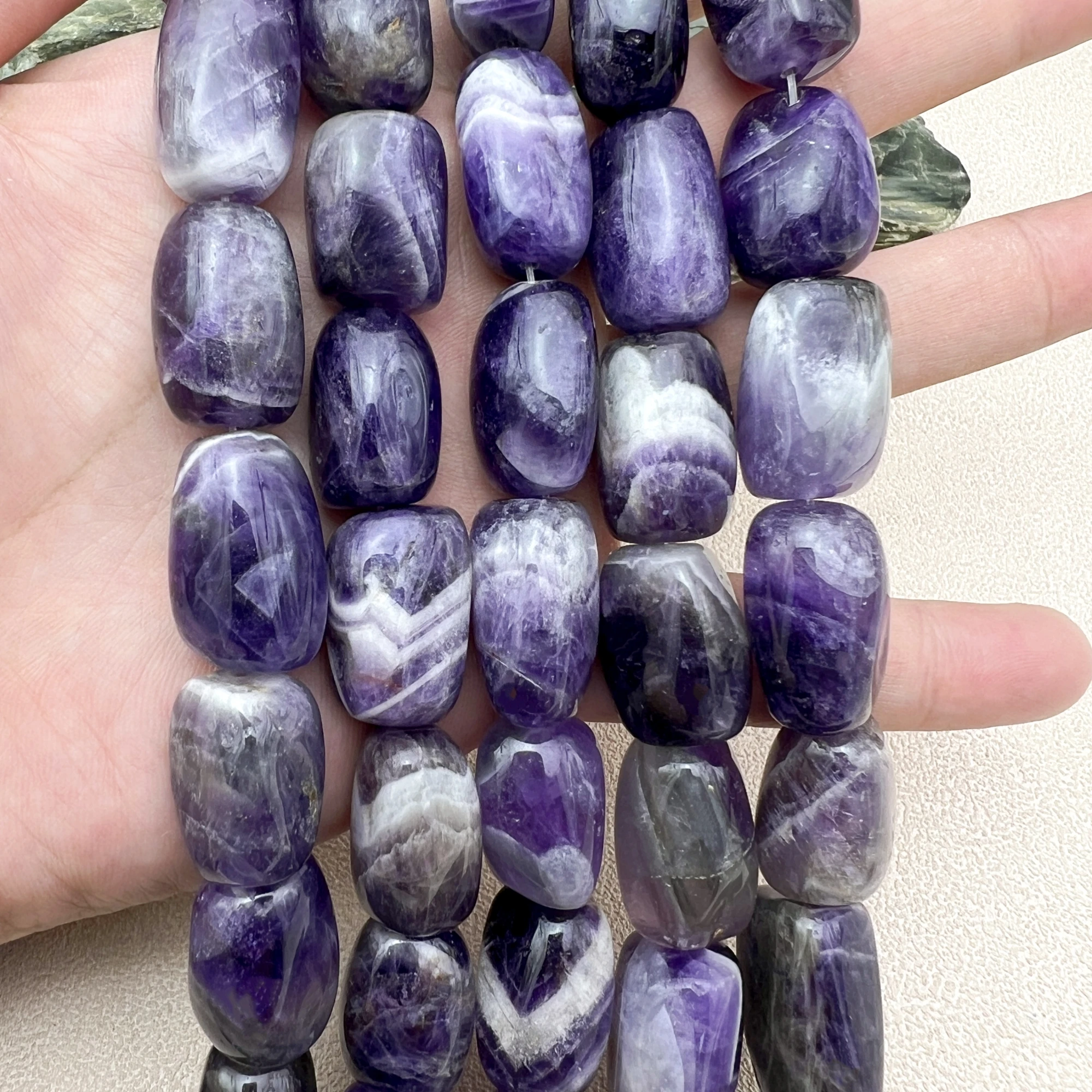 Large Natural Stone Purple Lace Amethysts Crystal Nugget Pendant Beads For DIY Jewelry Making MY250809