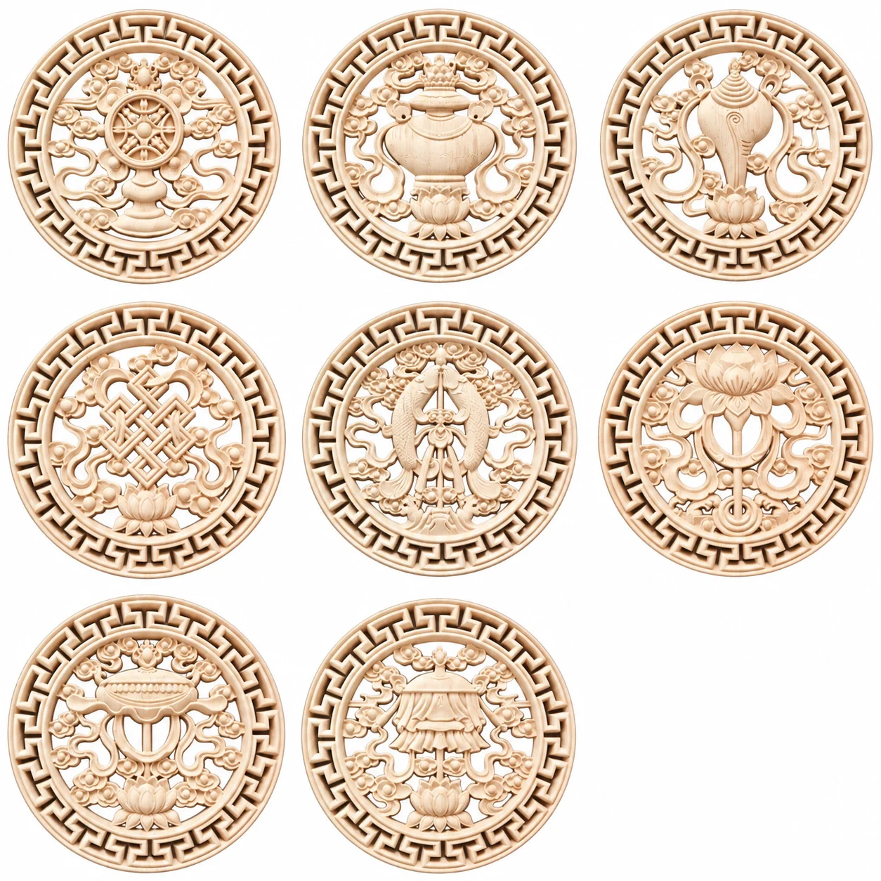Wooden furniture carved appliques—decorative wooden overlays suitable for doors, walls, picture frames, beds, and cabinets; DIY