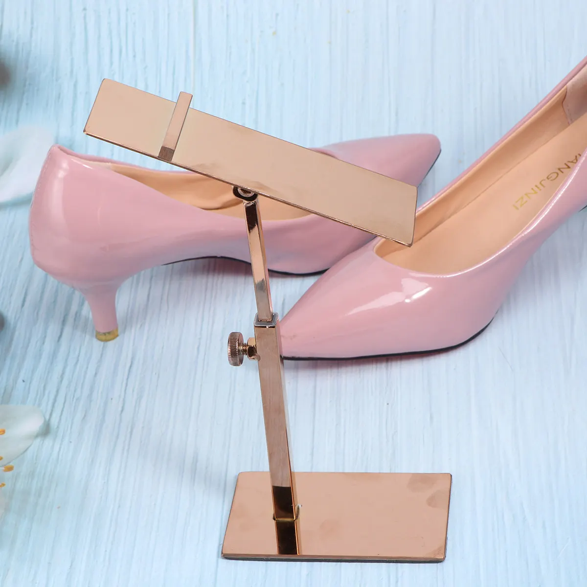 

Shoe Display Rack Metal Elastic Storage ganizer Shelf Stainless Steel Golden High Heel St Shelves Anti Rust Durable Home Mall