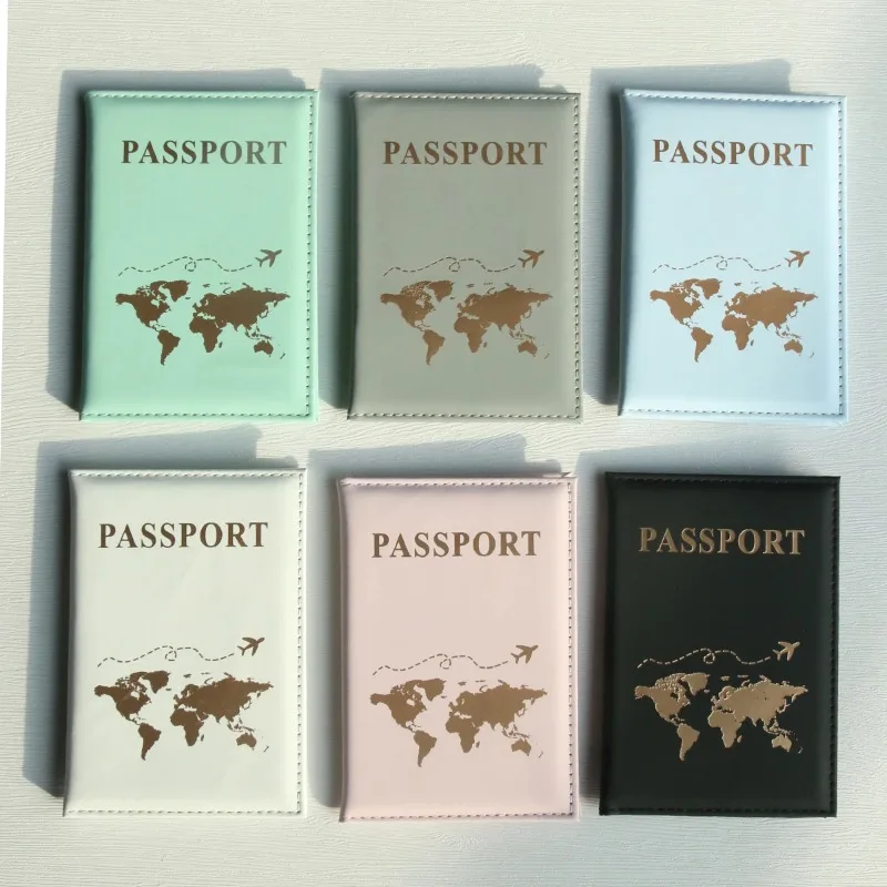 

Fashion Passport Protective Cover World Pattern Travel Passport Holder Wallet Gift PU Leather Card Case Cover Unisex Storage Bag