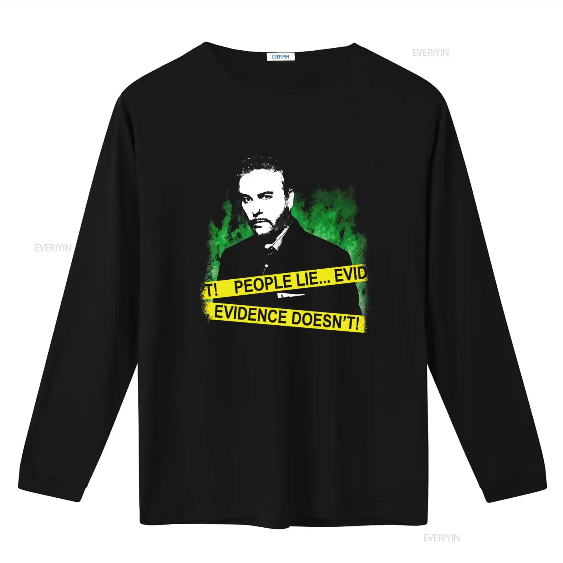 CSI Gil Grissom People Lie Evidence Doesn't Black T Shirt for Men vintage Washed Casual fashion homme Soft Stylish