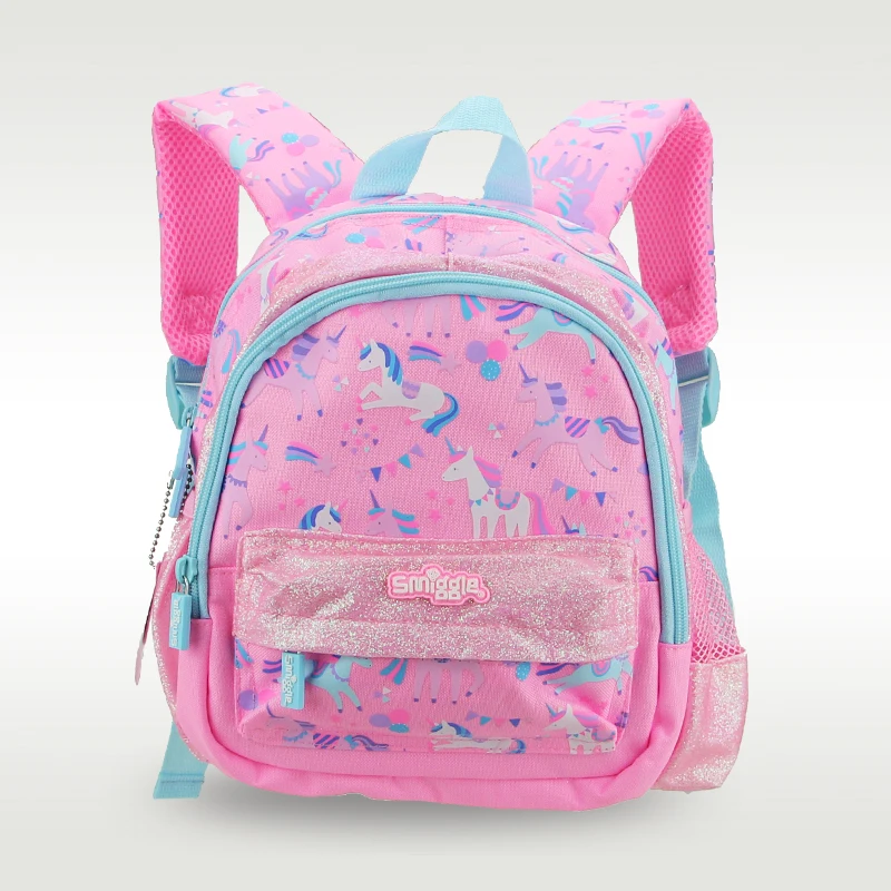 Smiggle-mochila escolar Original para niños, de hombro para bebé morral, bonito unicornio rosa y azul, 11 pulgadas, Kawaii1-4 años
