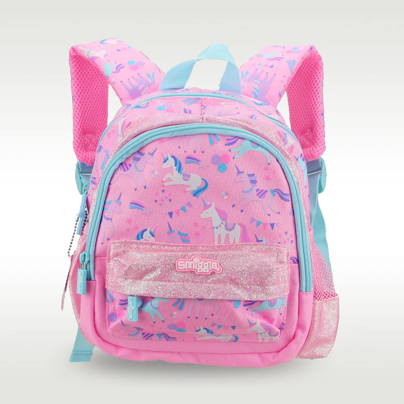 Australia Smiggle Original Children's Schoolbag Baby Shoulder Backpack Cute Pink And Blue Unicorn Kawaii1-4 Years Old 11 Inches