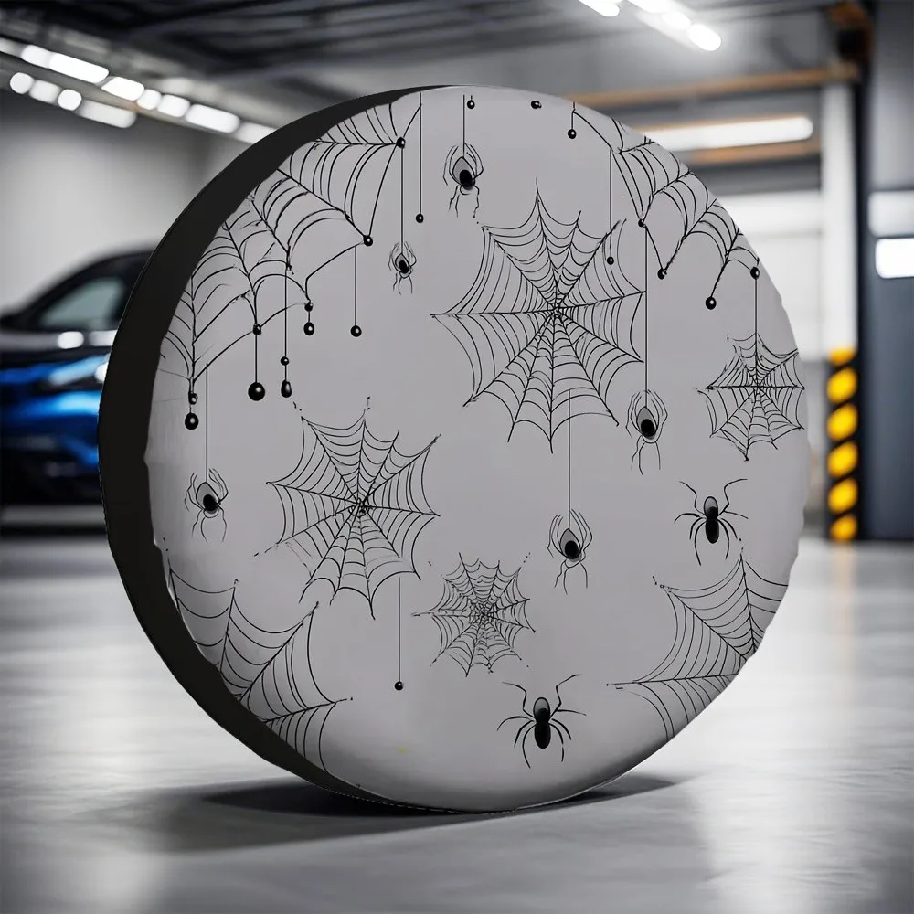 

Spiderweb Spare Tire Cover Halloween Print Polyester Durable SUV Truck Accessory