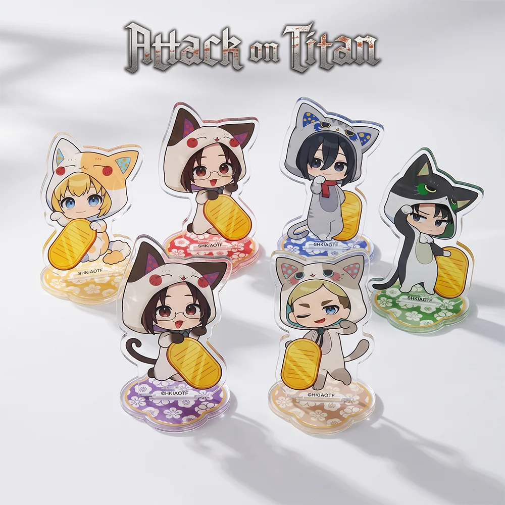 Attack on Titan Levi Ackerman Eren Yeager 10CM Cute Cartoon Anime Acrylic Stand Keychain Cosplay Desk Decor Collect Gifts