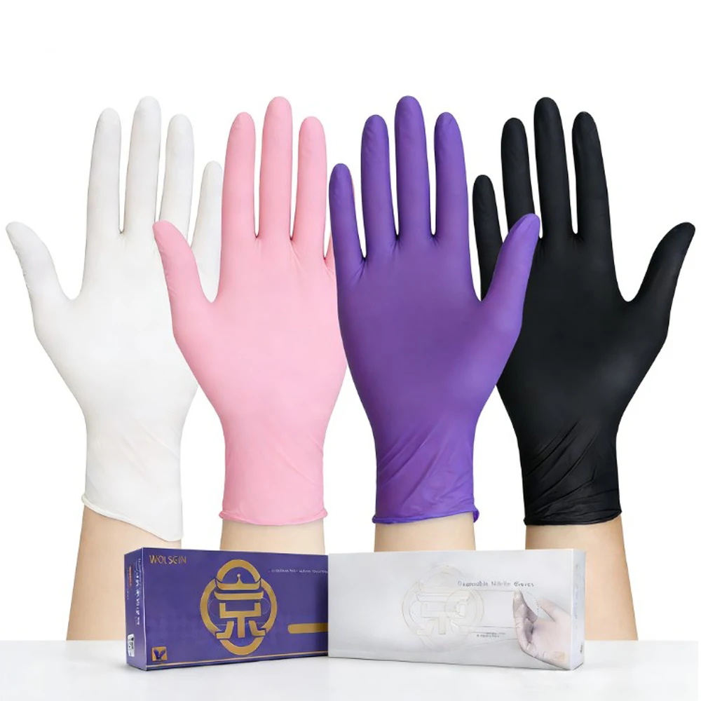 10/50/100/200/400pcs Nitrile Disposable Gloves, Used for Cleaning, Hairdressing, Tattooing, Pet Care, Bathing, and Dishwashing