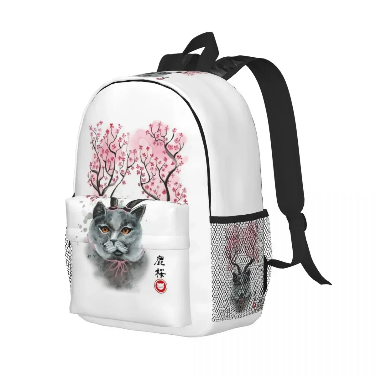 Cat Sakura Backpack Student Boys Girls BookBag Children School Bag Laptop Shoulder Bags for Men Women