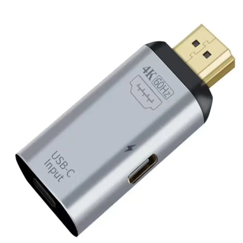 3‑in‑1 Type‑C to HDMI Adapter 4K@60Hz with PD Charging Port, Video Converter for Laptop Phone Monitor Projector