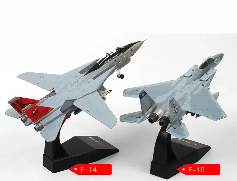 Scala 1/100 U.S Air Force F-14 F-15 modello di combattente giocattoli aereo in metallo modello di aereo militare modello di collezione di appassionati di militari