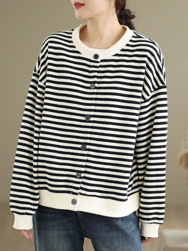 الفضة الفراء اصطف Thiened جولة Ne البلوز فضفاضة تناسب شريط منقوشة ملابس خارجية معطف شتاء جديد وصول المرأة Fas...