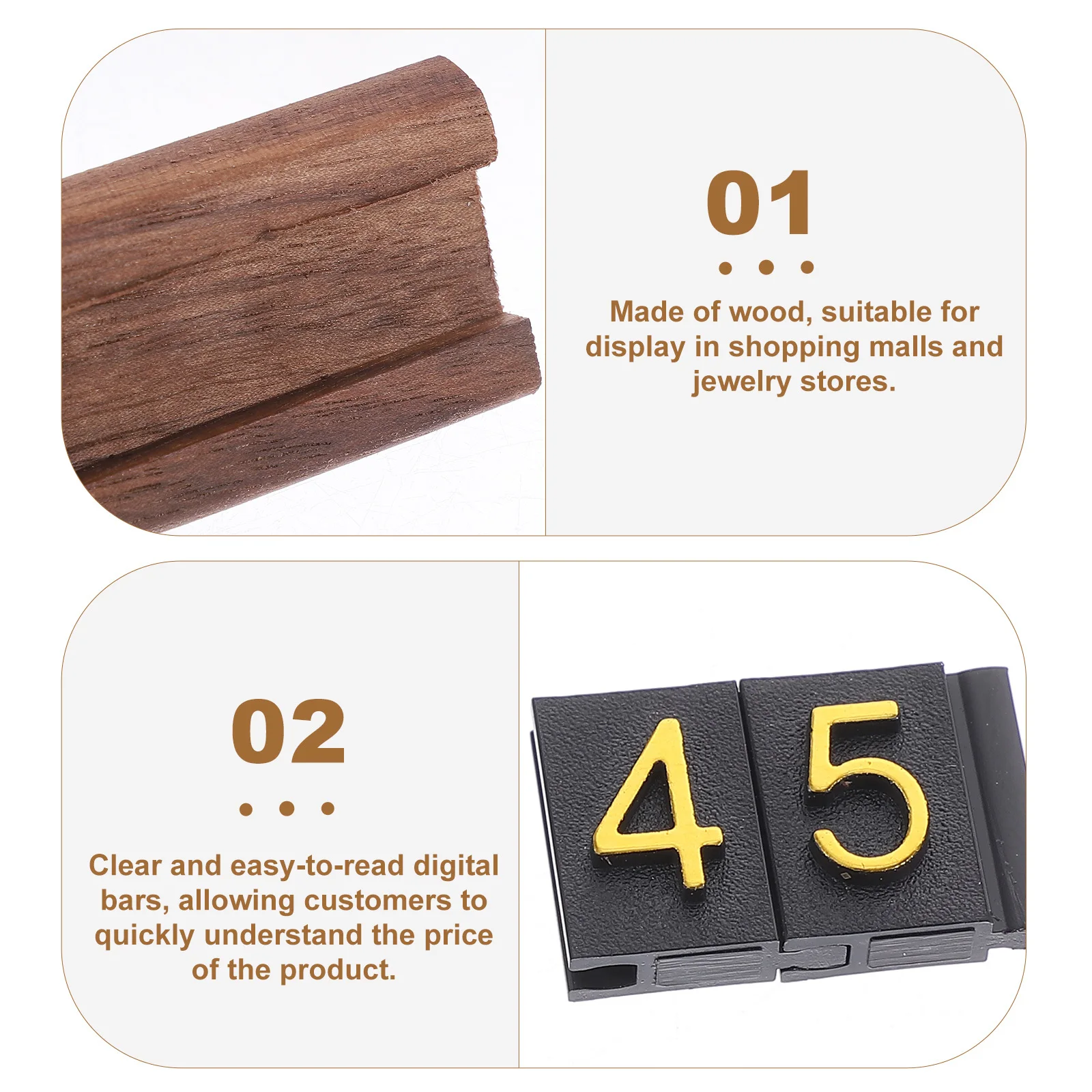 

1Set Price Tag Cube Wood Plastic Adjustable Retail Counter Jewelry Price Display Stand Retail Counter Pricing Tags