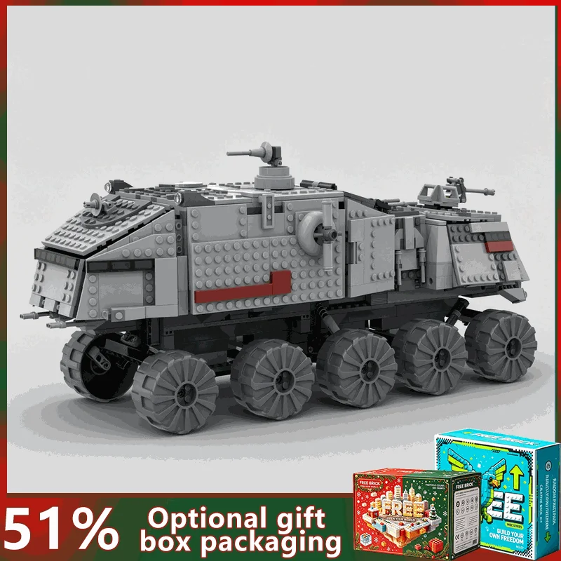 949PCS Massive Ten Wheel Armored Transport Model Custom Building Blocks DIY Creative Sci Fi Assembly Puzzle Display Toy Gift