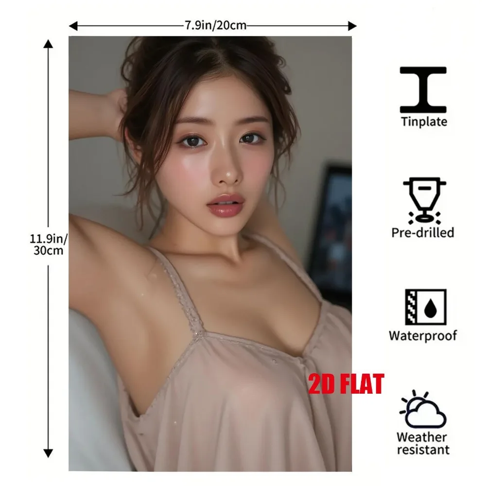 VANLYFE 7.9x11.9in Metal Wall Art Decor, Waterproof Indoor Outdoor Portrait Sign for Living Room Bathroom Garden Bar Unique Gift