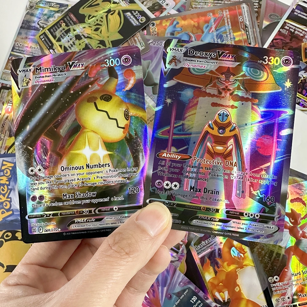 2023 100pcs Pokémon Scarlet & Violet Full Flash Card 100Ex 33Vstar 100Vmax Jogo Coleção Cartões Koraidon Miraidon Cartões de Batalha