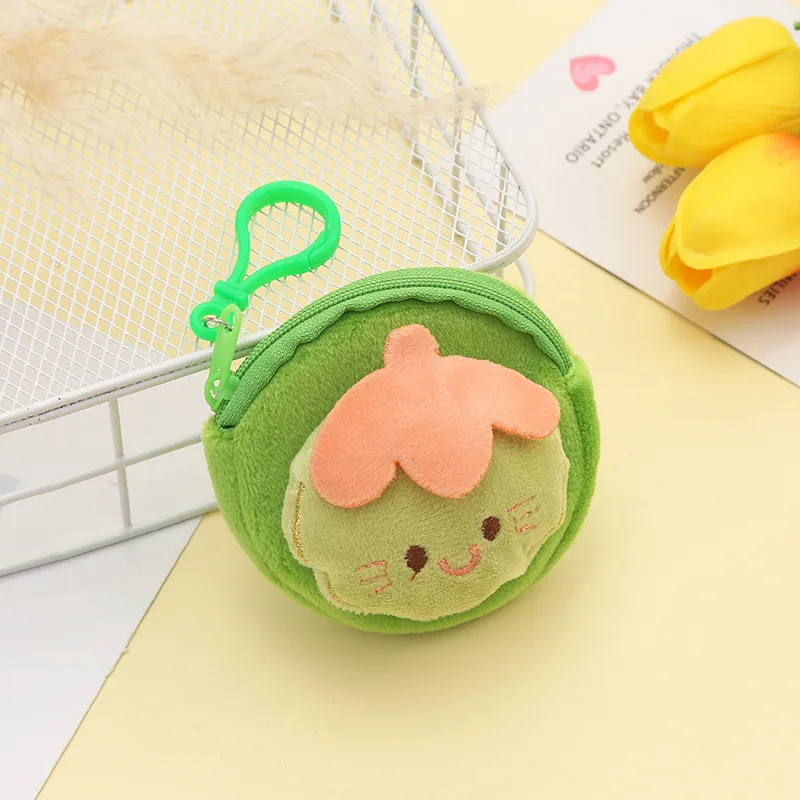 Porte-monnaie rond en peluche Harvey pour enfants, joli portefeuille en peluche portable, évaluateurs de fruits et de poires, cadeaux créatifs pour filles, nouveau