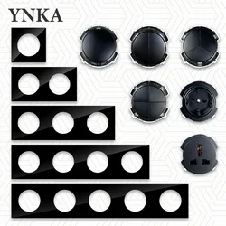YINKA US EU UK Standard Free Combination Function Wall Socket Light Switch USB TYPE C Switch Socket Panel Push Button 86type
