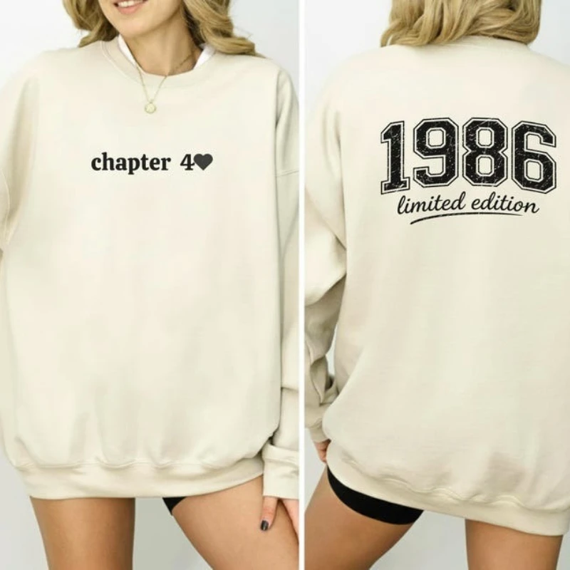 Custom Autumn and Winter Sweatshirt Chapter 40 Limited Edition Matching Hoodie Personalized Year 1986 40th Birthday Gift for Her