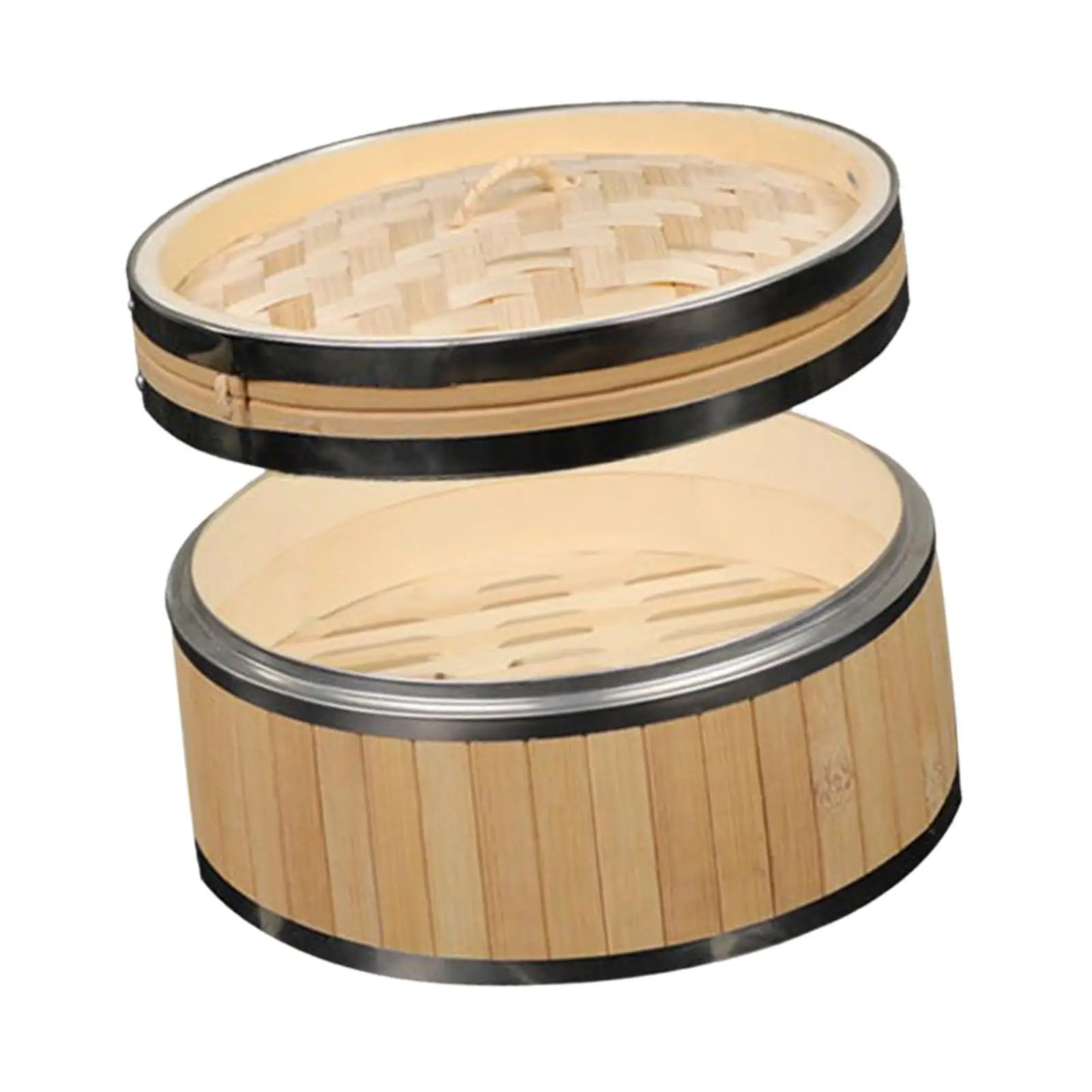 Vegetable Steamer Bamboo Basket for Dumpling Maker Food Steamer Cookware with Lid for Rice Steamer Kitchen Tool for Asian