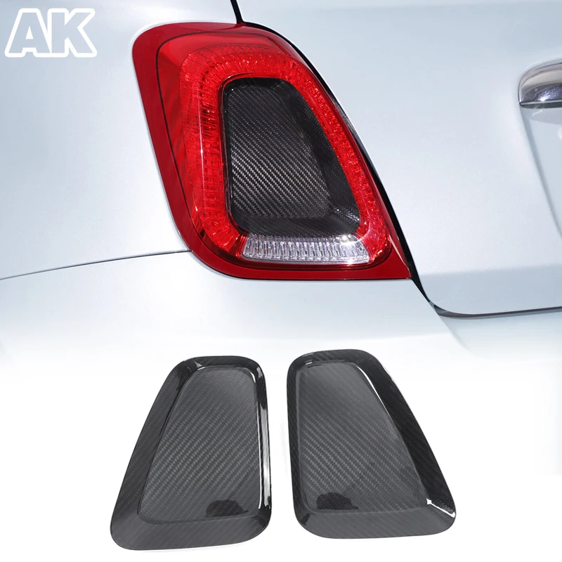 

Для Fiat 500 Abarth 595 695 2016-2025 задняя панель из настоящего углеродного волокна, накладка на задний фонарь автомобиля, аксессуары для внешней защиты автомобиля