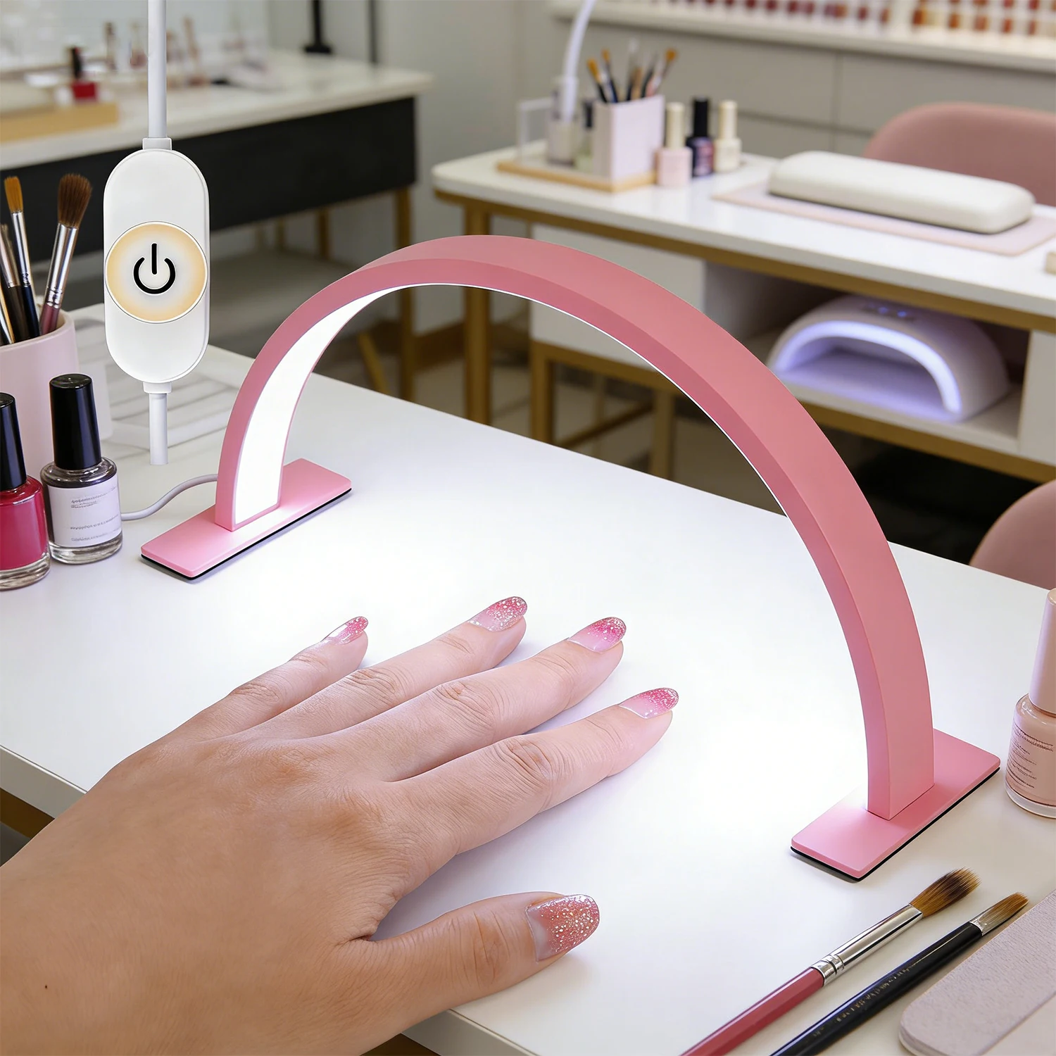 

25W Half Moon Light для стола для ногтей, настольная лампа для ногтей, светодиодная лампа для ногтей, настольные лампы для наращивания ресниц, для маникюра, салона