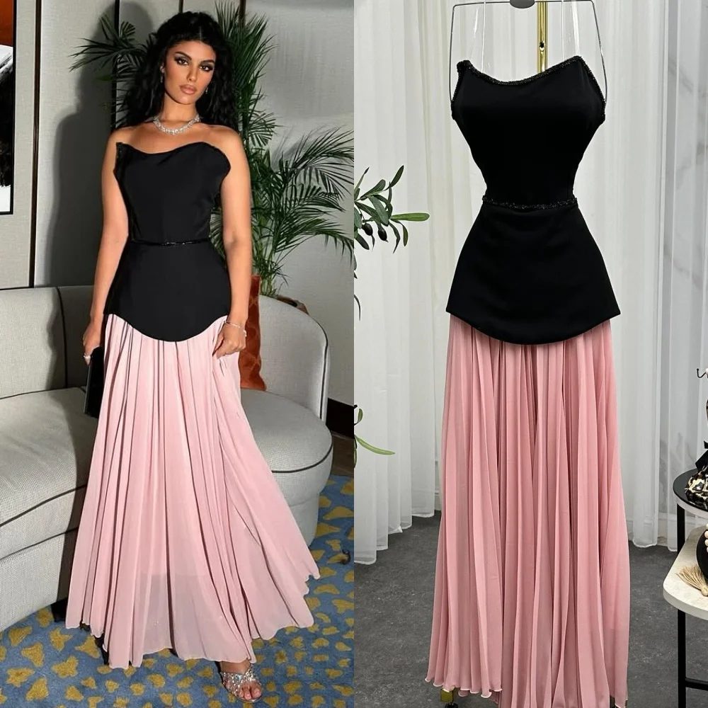 

Customized Simple Exquisite Jersey Sash Draped A-line Strapless Long Dresses Bespoke Occasion Dresses Sizes Available Fashion
