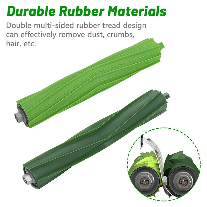 فرشاة دوارة مطاطية بديلة A85I مكونة من 4 مجموعات متوافقة مع موديلات Irobot Roomba I Series وE5