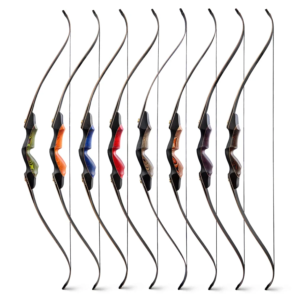 60inch Recurve Bow 25-60lbs Split Takedown Lamination Bow Limbs Color Riser Right Hand Archery Shooting Outdoor Hunting Bow