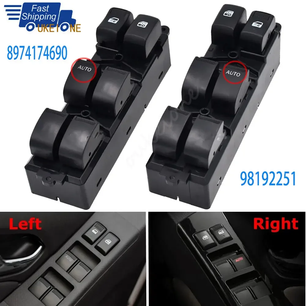 8974174690 Car Accessories for Isuzu D-Max Dmax Pickup 2012-2019 Electric Power Window Switch Glass Lifter Control Button Parts