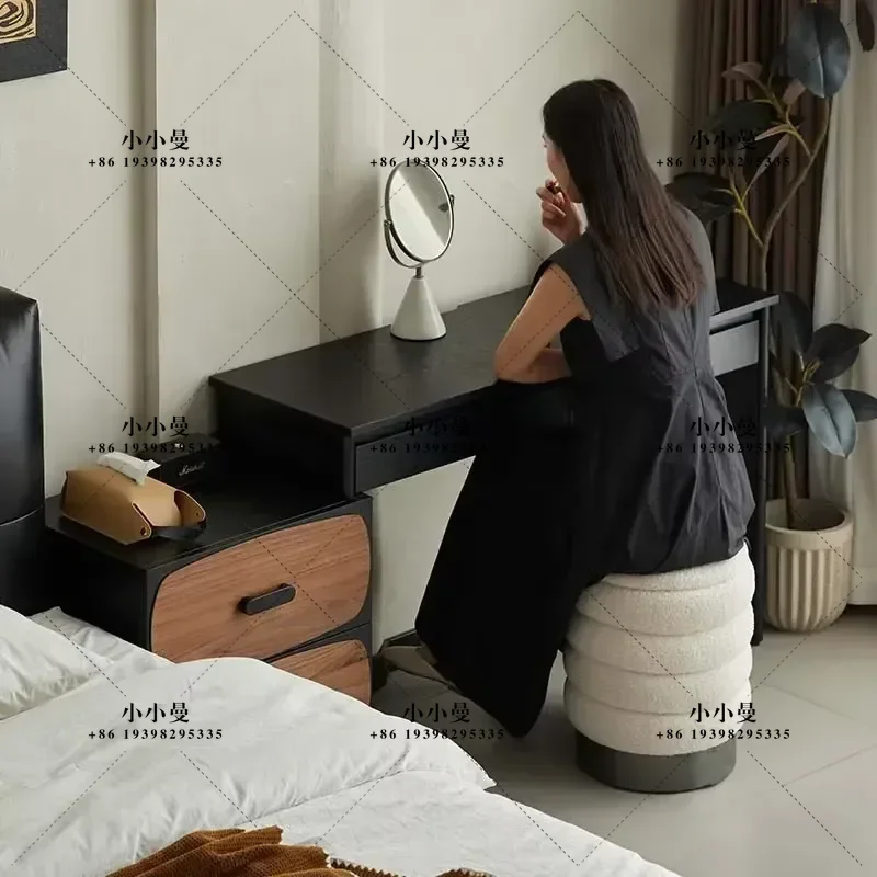 Large Black Vanity Table with Drawers Makeup Organizer Storage Cabinet Dresser Furniture for Bedroom Home Luxury Style