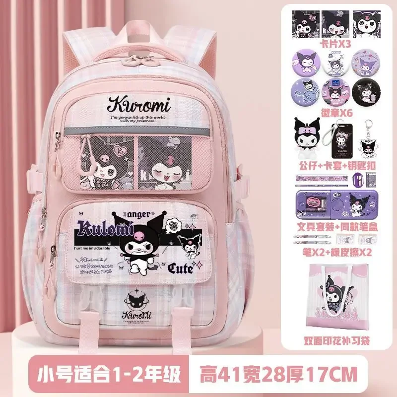 Sanrio Cartoon Student Schoolbag, impermeável, grande capacidade, redução de encargos, mochila protetora para crianças, novo Clow M